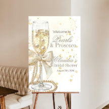 Pearls and Prosecco Welcome Sign Template | Bridal