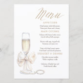 Pearls and Prosecco Whimsical Chic Menu Cards Menükarte (Vorderseite)