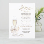 Pearls and Prosecco Whimsical Chic Menu Cards Menükarte (Stehend Vorderseite)
