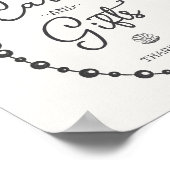 Pearls Black Coquette Bow Cards & Gifts Zeichen Poster (Ecke)