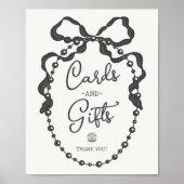 Pearls Black Coquette Bow Cards & Gifts Zeichen Poster (Vorne)