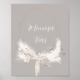 Pearls Bloral Wedding Mimosa Bar Poster