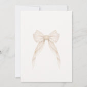 Pearls Bow Ivory elegant Arch Photo Baptism Einladung (Rückseite)