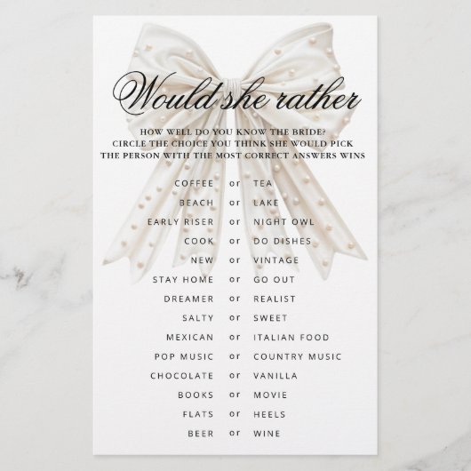 Pearls Bow würde sie eher Dusche spielen (Vorderseite)