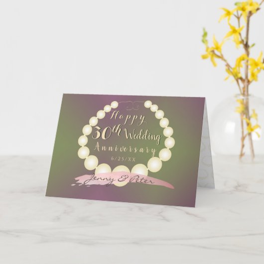 Pearls Card zum 30. Hochzeitstag Karte (Gelbe Blume)