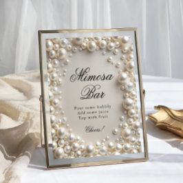 Pearls Chic Brautparty Mimosa Bar Poster