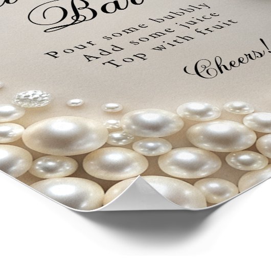 Pearls Chic Brautparty Mimosa Bar Poster (Ecke)