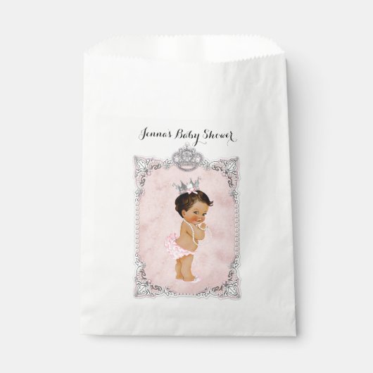 Pearls Diamonds Princess Baby Girl Blush Pink Geschenktütchen (Vorderseite)