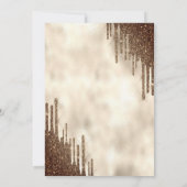 Pearls Espresso Bow Glitzer Tropfen Einladung (Rückseite)