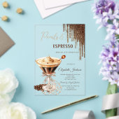 Pearls Espresso Glitzer Tropfens Acryleinladungen (In Situ (Hochzeit))
