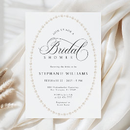 Pearls Frame Bridal Shower Invitation Einladung