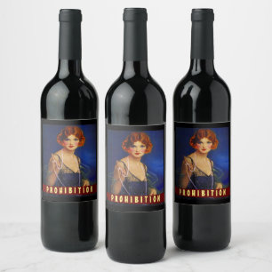 Pearls, hausgemachte Prohibition Redhead Flapper Weinetikett
