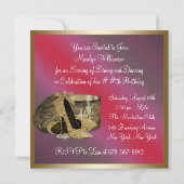 Pearls High Heel Schuhe Frauen Red Geburtstag Einladung (Rückseite)