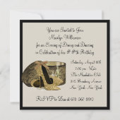 Pearls High Heel Schuhe Schwarze Gold Frauen Gebur Einladung (Rückseite)