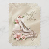 Pearls High Heel Shoel Brautparty Einladung (Vorne/Hinten)