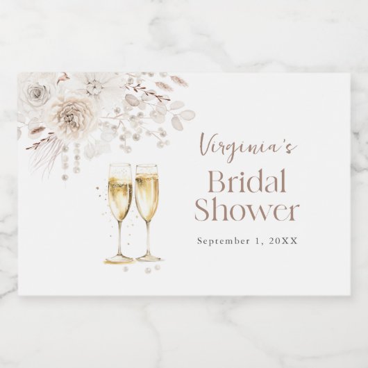 Pearls Mini Sparkling Weinkarte Schaumweinetikett (Einzelnes Label)