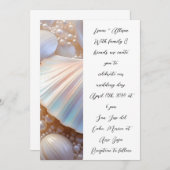 Pearls Muscheln Elegante klassische Hochzeit Einla Einladung (Vorne/Hinten)