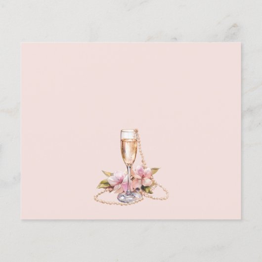 Pearls Petals Prosecco Brautparty Rezept Karte (Rückseite)