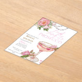 Pearls, Petals & Prosecco Bridal Shower Invitation Acryleinladungen (Ablage )