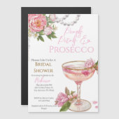 Pearls, Petals & Prosecco Bridal Shower Invitation Magneteinladung (Vorne/Hinten)