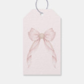 Pearls Pink Bow Baptism Thank you Geschenkanhänger (Rückseite)
