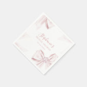 Pearls Pink Bow Brautparty Napkins Serviette (Ecke)