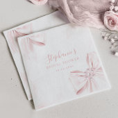 Pearls Pink Bow Brautparty Napkins Serviette