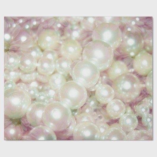 Pearls Pink Daisy Geschenkpapier (Flach)
