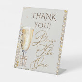 Pearls & Prosecco Bitte unterzeichnen Sockelschild (Vorderseite)