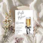Pearls & Prosecco Black Bow Brautparty Einladung