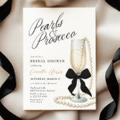 Pearls & Prosecco Black Bow Brautparty Einladung