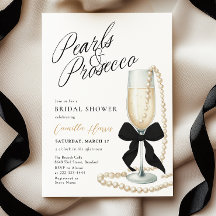 Pearls & Prosecco Black Bow Brautparty
