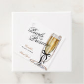 Pearls & Prosecco Black Bow Brautparty Geschenkanhänger (Beispiel)