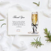 Pearls & Prosecco Black Bow Brautparty RSVP Karte