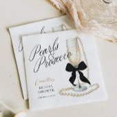 Pearls & Prosecco Black Bow Brautparty Serviette