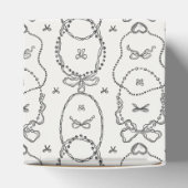 Pearls & Prosecco Black Coquette Bow Geburtstag Geschenkschachtel (Oben)