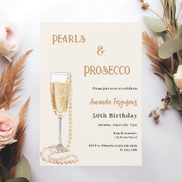 Pearls Prosecco-Blubbly Gold Einladung