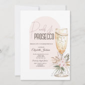 Pearls Prosecco Boho Blume Brunch & Bubbly Einladung (Vorderseite)