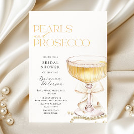 Pearls & Prosecco Bow Bridal Dusche Einladung