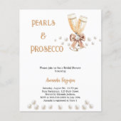 Pearls Prosecco bow Bridal Einladung (Vorderseite)