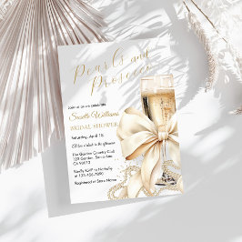 Pearls & Prosecco Bow Bridal Shower Invitation Einladung