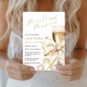 Pearls & Prosecco Bow Bridal Shower Invitation Einladung