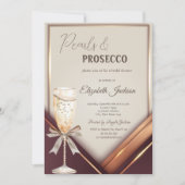Pearls Prosecco Bow Frame Einladung (Vorderseite)