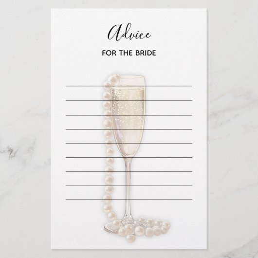 Pearls & Prosecco Brautparty Advice for Bride (Vorderseite)