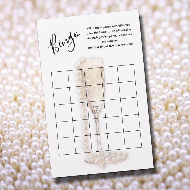 Pearls & Prosecco Brautparty Bingo (Pearls & Prosecco Bingo Game, 5.5" x 8.5" light weight sheets)