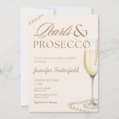 Pearls & Prosecco Brautparty Bridal Brunch Einladung (Vorderseite)