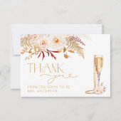 Pearls & Prosecco Brautparty Danke Karte (Vorderseite)