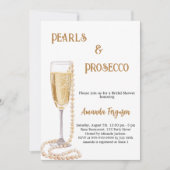 Pearls Prosecco-Brautparty Einladung (Vorderseite)