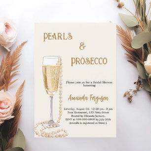 Pearls Prosecco-Brautparty Einladung