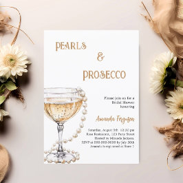 Pearls Prosecco Brautparty Einladung